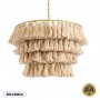 GLOBOSTAR® MISSOULA 02088 Boho Κρεμαστό Φωτιστικό Οροφής με Ντουί 1 x E27 AC 220-240V IP20 - Μπεζ & Χρυσό - Μ60 x Π60 x Υ40cm
