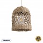 GLOBOSTAR® ECUADOR 02121 Boho Κρεμαστό Φωτιστικό Οροφής με Ντουί 1 x E27 AC 220-240V IP20 - Μπεζ - Μ20 x Π20 x Υ25cm