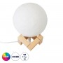 GLOBOSTAR® MOON 79606 Μοντέρνο Επιτραπέζιο Φωτιστικό Πορτατίφ LED 2W 120lm 360° Επαναφορτιζόμενο DC 5V με USB 2.0 IP20 Πολύχρωμο RGBW - Λευκό & Μπεζ - Μ12 x Π12 x Υ15cm - 2 Χρόνια Εγγύηση