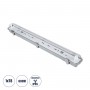 GLOBOSTAR® VIGAS 90610 Γραμμικό Βιομηχανικό Φωτιστικό Σκαφάκι Tri-Proof με Μεταλλικά Clips για 1 x Λάμπα T8 G13 60cm Τύπου Φθορίου LED Τροφοδοσίας Ενός Άκρου 120° AC 220-240V Αδιάβροχο IP65 - Γκρι με Διάφανο Κάλυμμα Πλαστικό PC - Μ66 x Π8 x Υ8cm