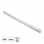 GLOBOSTAR® VIGAS 90614 Γραμμικό Βιομηχανικό Φωτιστικό Σκαφάκι Tri-Proof με Μεταλλικά Clips για 1 x Λάμπες T8 G13 150cm Τύπου Φθορίου LED Τροφοδοσίας Ενός Άκρου 120° AC 220-240V Αδιάβροχο IP65 - Γκρι με Διάφανο Κάλυμμα Πλαστικό PC - Μ156 x Π8 x Υ9cm