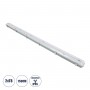GLOBOSTAR® VIGAS 90615 Γραμμικό Βιομηχανικό Φωτιστικό Σκαφάκι Tri-Proof με Μεταλλικά Clips για 2 x Λάμπες T8 G13 150cm Τύπου Φθορίου LED Τροφοδοσίας Ενός Άκρου 120° AC 220-240V Αδιάβροχο IP65 - Γκρι με Διάφανο Κάλυμμα Πλαστικό PC - Μ156 x Π12 x Υ9cm