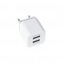 GLOBOSTAR® CHARGER 79701 Πολυφορτιστής Πρίζας DC 5V με 1 x USB-A 1.0 & 1 x USB-A 2.1 για IPad 15W 3.1A AC 220-240V IP20 - Λευκό - Μ5.2 x Π3 x Υ3cm