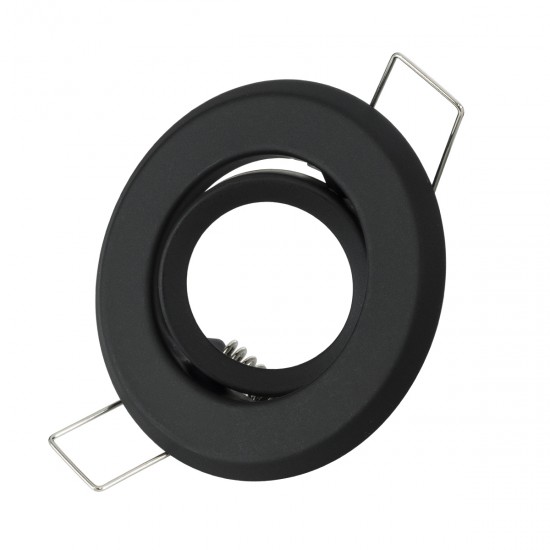 GLOBOSTAR® ORO 77801 Χωνευτή Κινούμενη Βάση για Σποτ MR11 με Ντουί GU10/GU5.3 IP20 - Μαύρο Ματ - Μ7 x Π7 x Υ2.1cm / Q5.5cm