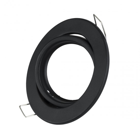 GLOBOSTAR® ORO 77815 Χωνευτή Κινούμενη Βάση για Σποτ MR16 με Ντουί GU10/GU5.3 IP20 - Μαύρο Ματ - Μ9.2 x Π9.2 x Υ2.8cm / Q7.6cm