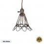 GLOBOSTAR® FLOWERON 01180 Vintage Κρεμαστό Φωτιστικό Οροφής με Ντουί 1 x E27 AC 220-240V IP20 - Χάλκινο & Μπρούτζινο - Μ10 x Π10 x Υ20cm