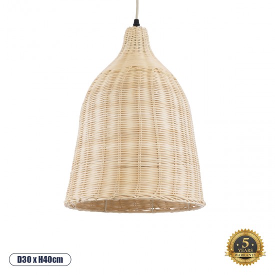 GLOBOSTAR® BAHAMAS 01202 Boho Κρεμαστό Φωτιστικό Οροφής με Ντουί 1 x E27 AC 220-240V IP20 - Μπεζ - Μ30 x Π30 x Υ40cm