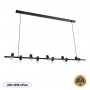 GLOBOSTAR® ALFREDA 01242 Μοντέρνο Κρεμαστό Φωτιστικό Οροφής με Ντουί 10 x E27 AC 220-240V IP20 - Μαύρο - Μ140 x Π18 x Υ7cm