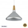 GLOBOSTAR® FELICITA 01277 Μοντέρνο Κρεμαστό Φωτιστικό Οροφής με Ντουί 1 x E27 AC 220-240V IP20 - Ασημί & Μπεζ - Μ30 x Π30 x Υ25cm