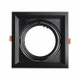 GLOBOSTAR® VITA 77853 Χωνευτή Κινούμενη Βάση για Σποτ AR111 για Ντουί GU10/GU5.3 IP20 - Μαύρο Ματ - Μ18 x Π18 x Υ4.5cm / Q17.5 x 17.5cm