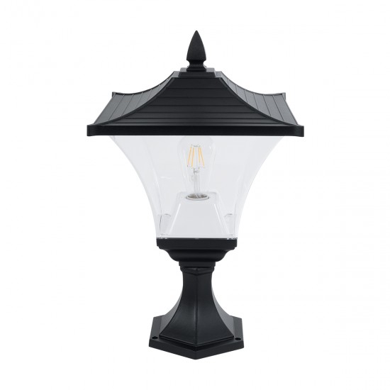 GLOBOSTAR® DIRAHIO 90552 Φωτιστικό Κολωνάκι Κήπου με Ντουί 1 x E27 AC 220-240V Αδιάβροχο IP65 - Γκρι Ανθρακί Ματ - Μ32 x Π32 x Υ52cm