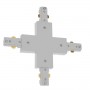 GloboStar S-40051 Διφασικός Connector 3 Καλωδίων Συνδεσμολογίας Cross (+) για Λευκή Ράγα Οροφής