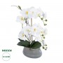 GloboStar® Artificial Garden WHITE ORCHID 21120 Διακοσμητικό Φυτό Λευκή Ορχιδέα Υ43cm