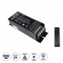 GLOBOSTAR® DIMMERIO 73311 Σετ Dimmer με RF Ασύρματο Χειριστήριο με 1 x 25A 600W Κανάλι DC 12-24V 25A 600W Max IP20 - RF2.4Ghz SYNC - Μ12.7 x Π4 x Υ3.2cm - 2 Χρόνια Εγγύηση