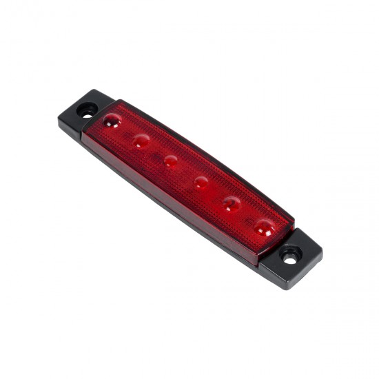 GLOBOSTAR® SIDEMARKER 79901 Φώτα Όγκου Οχημάτων LED 1.5W 75lm 120° DC 10-30V Αδιάβροχο IP66 Κόκκινο - 6 x SMD2835 Sanan Chip - Μ9.5 x Π2 x Υ1.1cm - 1 Χρόνο Εγγύηση