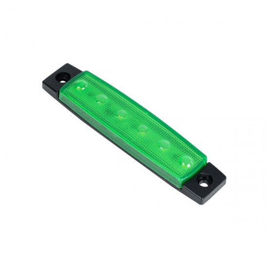 GLOBOSTAR® SIDEMARKER 79902 Φώτα Όγκου Οχημάτων LED 1.5W 75lm 120° DC 10-30V Αδιάβροχο IP66 Πράσινο - 6 x SMD2835 Sanan Chip - Μ9.5 x Π2 x Υ1.1cm - 1 Χρόνο Εγγύηση