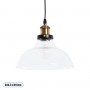 GLOBOSTAR® WICKHAM 01075 Vintage Κρεμαστό Φωτιστικό Οροφής με Ντουί 1 x E27 AC 220-240V IP20 - Διάφανο & Χρυσό - Μ24.5 x Π24.5 x Υ15cm