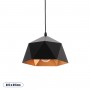 GLOBOSTAR® HEXAGON 01194 Μοντέρνο Κρεμαστό Φωτιστικό Οροφής με Ντουί 1 x E27 AC 220-240V IP20 - Μαύρο & Χρυσό - Μ25 x Π25 x Υ15cm