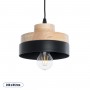 GLOBOSTAR® RUHIEL 01233 Μοντέρνο Κρεμαστό Φωτιστικό Οροφής με Ντουί 1 x E27 AC 220-240V IP20 - Μαύρο & Μπεζ - Μ18 x Π18 x Υ12cm