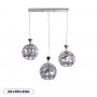 GLOBOSTAR® BOUQUET 01249 Μοντέρνο Κρεμαστό Φωτιστικό Οροφής με Ντουί 3 x E27 AC 220-240V IP20 - Ασημί & Μωβ - Μ66 x Π18 x Υ24cm