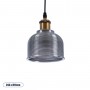 GLOBOSTAR® SEGRETO 01449 Vintage Κρεμαστό Φωτιστικό Οροφής με Ντουί 1 x E27 AC 220-240V IP20 - Γκρι & Χρυσό - Μ14 x Π14 x Υ18cm