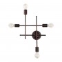 GLOBOSTAR® PIPING 00662 Vintage Φωτιστικό Τοίχου - Απλίκα με Ντουί 4 x E27 AC 220-240V IP20 - Χάλκινο - Μ40 x Π9 x Υ52cm