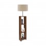 GLOBOSTAR® WOODO 204-0051 Μοντέρνο Επιδαπέδιο Φωτιστικό με Ντουί 1 x E27 AC 220-240V IP20 - Καφέ & Μπεζ - Μ38 x Π38 x Υ150cm
