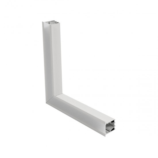 GLOBOSTAR® ALP-CORNER-SIDE90 RECESSA 61788 Χωνευτό Προφίλ Αλουμινίου Γωνία με Λευκό Γαλακτερό Πατητό Κάλυμμα για Ταινίες LED IP20 - Λευκό Ματ - Μ30 x Π3.5 x Υ4cm