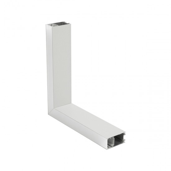 GLOBOSTAR® ALP-CORNER-SIDE90 LUMILINE 61766 Επιφανειακό / Κρεμαστό Προφίλ Αλουμινίου Γωνία με Λευκό Γαλακτερό Πατητό Κάλυμμα για Ταινίες LED IP20 - Λευκό Ματ - Μ30 x Π3.5 x Υ7cm