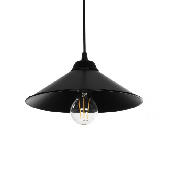GLOBOSTAR® FONTE 203-0080 Μοντέρνο Κρεμαστό Φωτιστικό Οροφής με Ντουί 1 x E27 AC 220-240V IP20 - Μαύρο - Μ25.5 x Π25.5 x Υ10cm