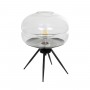GLOBOSTAR® JAVAN 999-0036 Μοντέρνο Επιτραπέζιο Φωτιστικό Πορτατίφ με Ντουί 1 x E27 AC 220-240V IP20 - Διάφανο & Μαύρο - Μ30 x Π30 x Υ40cm