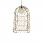 GLOBOSTAR® NETI 205-0025 Boho Κρεμαστό Φωτιστικό Οροφής με Ντουί 1 x E27 AC 220-240V IP20 - Μπεζ - M35 x Π35 x Υ63cm
