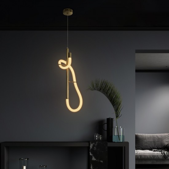 kelvo® GLOW KLV-101-0159 Κρεμαστό Φωτιστικό Οροφής LED 24W 2400lm 360° AC 220-240V IP20 Ρυθμιζόμενο Λευκό CCT με On/Off 2700K/4500K/6000K - Lumileds SMD Chip - Χρυσό Πλατίνα - Μ24 x Π10 x Υ62cm - 3 Χρόνια Εγγύηση