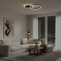 kelvo® VENOM KLV-101-0181 Φωτιστικό Οροφής LED 45W 4500lm 360° AC 220-240V IP20 Ρυθμιζόμενο Λευκό CCT με Χειριστήριο από 2700K έως 6000K Dimmable - Lumileds SMD Chip - Μαύρο Ματ - Μ60 x Π40 x Υ7.5cm - 3 Χρόνια Εγγύηση