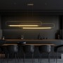 kelvo® GLOW KLV-101-0178 Κρεμαστό Φωτιστικό Οροφής LED 28W 2800lm 360° AC 220-240V IP20 Ρυθμιζόμενο Λευκό CCT με Χειριστήριο από 2700K έως 6000K Dimmable - Lumileds SMD Chip - Χρυσό Πλατίνα - Μ167 x Π7 x Υ24cm - 3 Χρόνια Εγγύηση