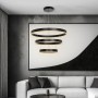 kelvo® VENOM KLV-101-0199 Κρεμαστό Φωτιστικό Οροφής LED 120W 12000lm 120° AC 220-240V IP20 Ρυθμιζόμενο Λευκό CCT με Χειριστήριο από 2700K έως 6000K Dimmable - Lumileds SMD Chip - Μαύρο Ματ - Μ80 x Π80 x Υ80cm - 3 Χρόνια Εγγύηση