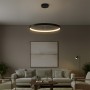 kelvo® NEMESIS KLV-101-0211 Κρεμαστό Φωτιστικό Οροφής LED 67W 6700lm 180° AC 220-240V IP20 Ρυθμιζόμενο Λευκό CCT με Χειριστήριο από 2700K έως 6000K Dimmable - Lumileds SMD Chip - Μαύρο Ματ - Μ80 x Π80 x Υ4cm - 3 Χρόνια Εγγύηση