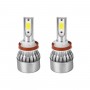 GloboStar® 82005 H9 C6 Line KIT Βασικού Φωτισμού Αυτοκινήτου & Φορτηγού 1st Generation Can-Bus Series LED CREE CXB COB 24W/48W 3600lm/7200lm DC 12-24V Αδιάβροχο IP65 Ψυχρό Λευκό 6000K