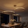 kelvo® DIAMOND KLV-101-0246 Κρεμαστό Φωτιστικό Οροφής LED 150W 15000lm 180° AC 220-240V IP20 Ρυθμιζόμενο Λευκό CCT με Χειριστήριο από 2700K έως 6000K Dimmable - Lumileds SMD Chip - Χρυσό Πλατίνα - Μ170 x Π170 x Υ60cm - 3 Χρόνια Εγγύηση