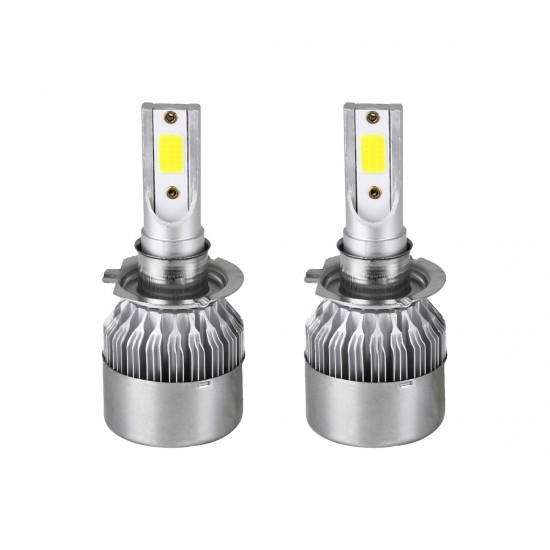 GloboStar® 82003 H7 C6 Line KIT Βασικού Φωτισμού Αυτοκινήτου & Φορτηγού 1st Generation Can-Bus Series LED CREE CXB COB 24W/48W 4800lm DC 12-24V Αδιάβροχο IP65 Ψυχρό Λευκό 6000K