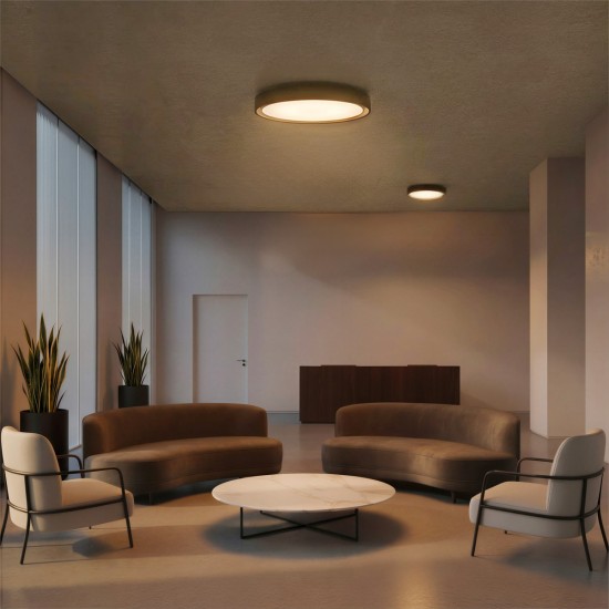 kelvo® BARCHETTA KLV-101-0265-V2 Φωτιστικό Οροφής LED 72W 7200lm 120° AC 220-240V IP20 Ρυθμιζόμενο Λευκό CCT με Χειριστήριο από 2700K έως 6000K Dimmable - Lumileds SMD Chip - Μαύρο Ματ - Μ48 x Π48 x Υ8.2cm - 3 Χρόνια Εγγύηση