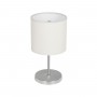 GLOBOSTAR® GLOSSY 204-0077 Μοντέρνο Επιτραπέζιο Φωτιστικό Πορτατίφ με Ντουί 1 x E27 AC 220-240V IP20 - Ασημί & Μπεζ - Μ19 x Π19 x Υ36cm
