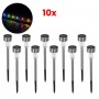 GLOBOSTAR® SOLARDECOR 71522 Διακοσμητικό Φωτιστικό Κήπου LED 1W 30lm 180° DC 5V με Φωτοβολταϊκό Panel 5V 0.1W & Επαναφορτιζόμενη Μπαταρία Li-ion 3.2V 600mAh Αδιάβροχο IP65 Πολύχρωμο RGB - Πακέτο 10 Τεμαχίων - Μ5.5 x Π5.5 x Υ36.5cm - 2 Χρόνια Εγγύηση