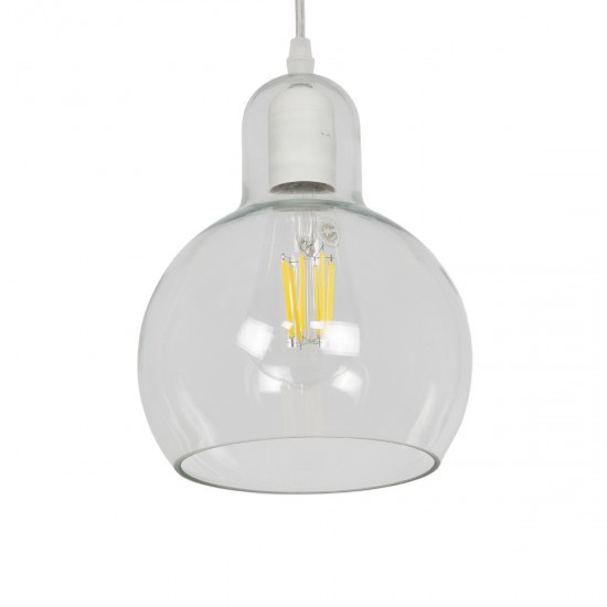 GLOBOSTAR® LUCREZIA 01314 Μοντέρνο Κρεμαστό Φωτιστικό Οροφής με Ντουί 1 x E27 AC 220-240V IP20 - Διάφανο - Μ18 x Π18 x Υ24cm