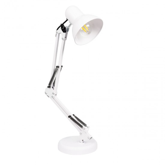 GLOBOSTAR® DESK 01539 Μοντέρνο Επιτραπέζιο Φωτιστικό Πορτατίφ με Ντουί 1 x E27 AC 220-240V IP20 - Λευκό - Μ15 x Π15 x Υ67cm