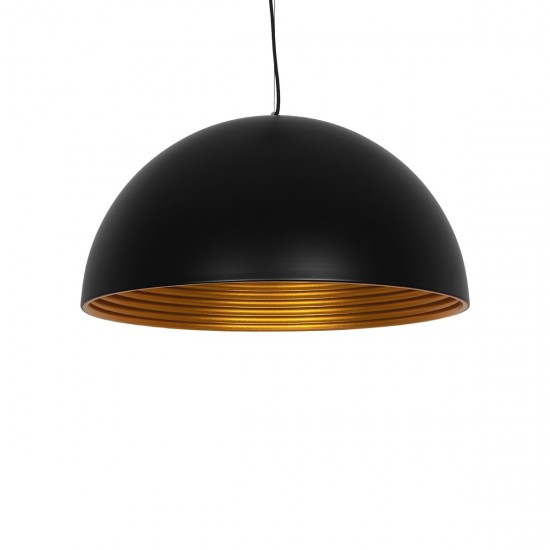 GLOBOSTAR® MEDEA 01344 Μοντέρνο Κρεμαστό Φωτιστικό Οροφής με Ντουί 1 x E27 AC 220-240V IP20 - Μαύρο & Χρυσό - Μ60 x Π60 x Υ30cm