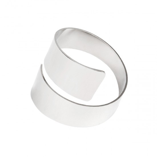 GLOBOSTAR® COUVERT 35009 Διακοσμητικό Δαχτυλίδι Πετσέτας - Ασημί - Μ5 x Π5 x Υ4.5cm