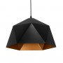 GLOBOSTAR® HEXAGON 01195 Μοντέρνο Κρεμαστό Φωτιστικό Οροφής με Ντουί 1 x E27 AC 220-240V IP20 - Μαύρο & Χρυσό - Μ45 x Π45 x Υ28cm