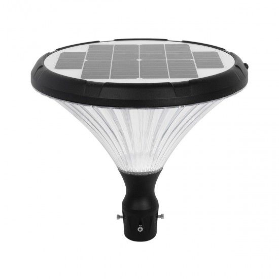 GLOBOSTAR® SQUARE 90502 Φωτιστικό Κεφαλής Post Top Πλατείας/Πάρκου/Κήπου LED 40W 2000lm 120° DC 5V με Ενσωματωμένο Φωτοβολταϊκό Panel 6V 12W & Επαναφορτιζόμενη Μπαταρία Li-ion 3.2V 15000mAh με Αισθητήρα Ημέρας-Νύχτας Αδιάβροχο IP65 Ψυχρό Λευκό 6000K - Sanan SMD Chip - Γκρι Ανθρακί Ματ - Μ54 x Π54 x Υ48.5cm - 2 Χρόνια Εγγύηση