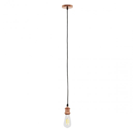 GLOBOSTAR® SUSPENS 90012 Μοντέρνο Κρεμαστό Φωτιστικό Οροφής με Ντουί 1 x E27 AC 220-240V IP20 - Μαύρο & Χάλκινο - Μ9.5 x Π9.5 x Υ97cm